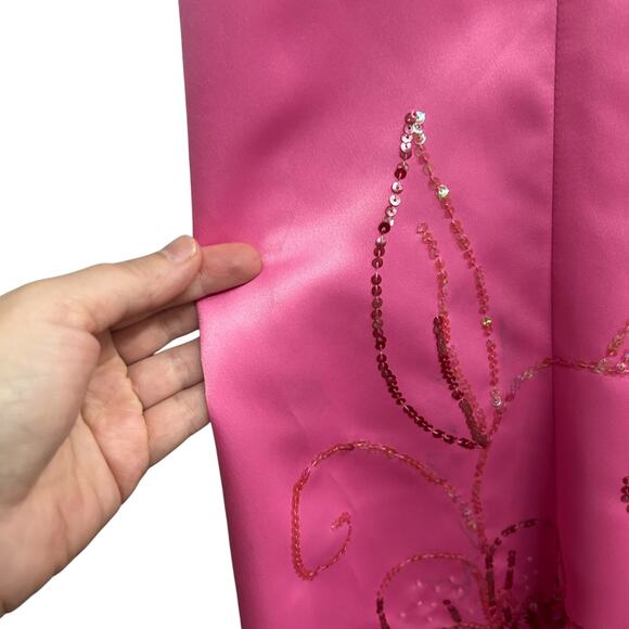Barbiecore Pink Sequin Gown Masquerade Y2K Lace-Up Size‎ 11/12 - Picture 9 of 9
